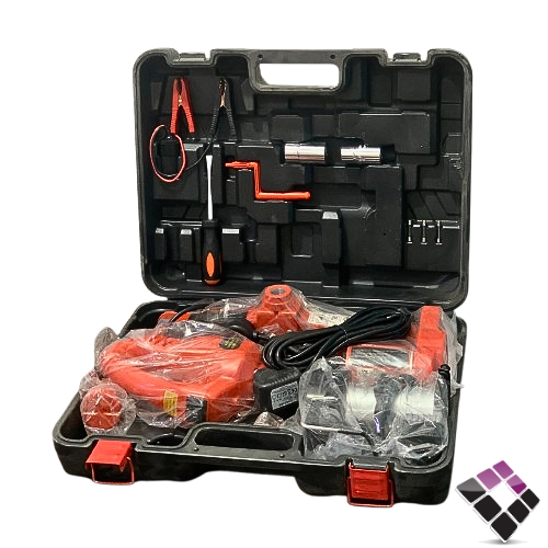 غفريتة كهرباء بطارية 12 فولت + دريل فك و ربط طامولة الكفرات + منفاخ هواء 1 بستم + شنطة