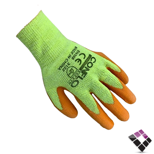 كفوف CONFLO قطن أصفر + مبطن ربل ثقيل لون برتقالي