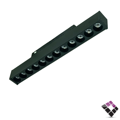 لينير مستطيل مجرى مغناطيس مجنتك موديل عيون ثابت HIGH STARS جرم لون أسود 22CM إضاءة 4000K كريمي 10W رقم 2856