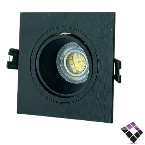 جرم سبوت لايت مانع توهج مفرد مربع VERTI صيني جرم خارجي أسود كامل مقاس 2" رقم S1-SPOTF/B بدون لمبة