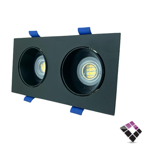 جرم سبوت لايت مجوز مربع مانع توهج LUXIFY جرم لون أسود كامل مقاس 2"×7CM بدون لمبة