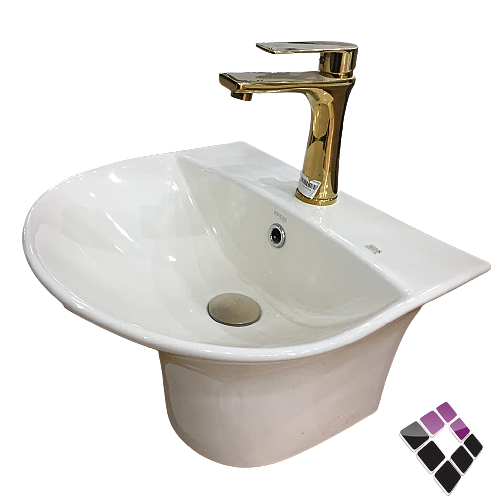 مغسلة خزف معلق EROS هندي موديل سوفين SOFIN دائرية لون بيج قطعة واحدة رقم ERS700213بدون خلاط