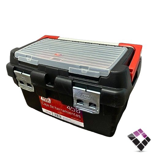 شنطة عدة Tayg اسباني بلاستيك لون أسود قفل حديد مقبض المنيوم مقاس 25×28.5×45 رقم 450