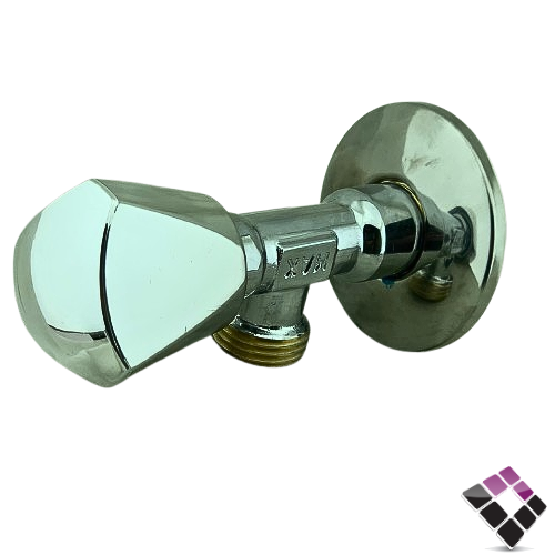 محبس زاوية طويل MAK الماني موديل قروهي سنة نحاس لون كروم مقاس 1/2"×1/2" رقم MK-540