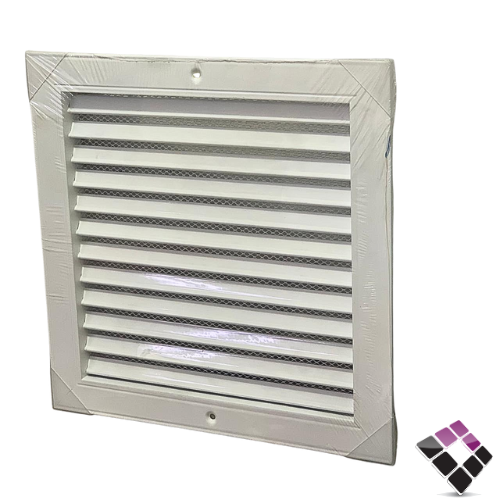 غطاء مروحة الشفط ديكور بشبك المنيوم همر مقاس 10" 25×25 سم ابيض 7833