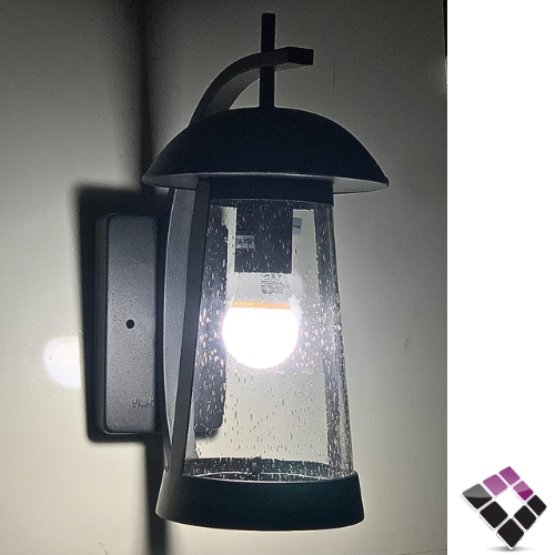 فانوس حدائق جداري خارجي HIGH STARS  جرم حديد لون أسود رقم 9040 بدون لمبة