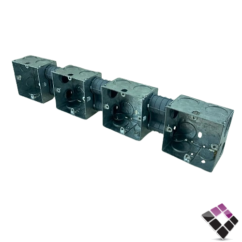 علبة حديد الفنار عميق 47ملم رباعي وصلة ملبوش بلاستيك مع مربط أرث أرضي نحاس  7×7×47mm