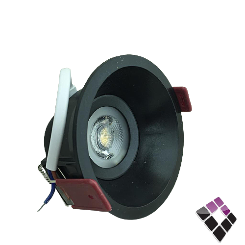 كشاف LED سبوت لايت ثابت 7 سم HIGH STARS مدور جرم أسود مانع توهج عدسة COB إضاءة 4000K كريمي 7W    ..رقم الصنف (23523272)