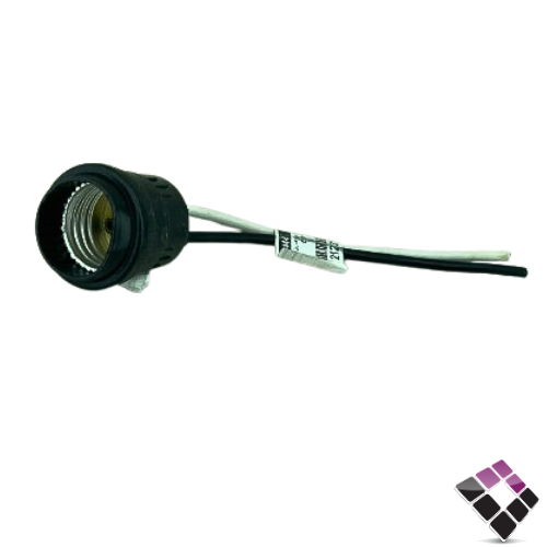 كوع لمبة علاقي هولدر وتر بروف ربل أسود مع سلك ROOZ صيني ثقيل سنة E27