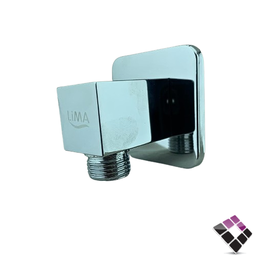 كوع مشبك شطاف للخلاط  الدفن المخفي مربع حجم صغير LIMA صيني نحاس مطلي كروم رقم LM-0010-1001-C