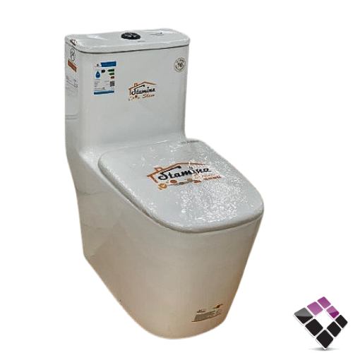 كرسى أفرنجى أرضي STAMINA صينى بيضاوي لون أبيض نظام تصريف مطور تورنيدو غطاء فايبر هيدروليك 30CM رقم 8264