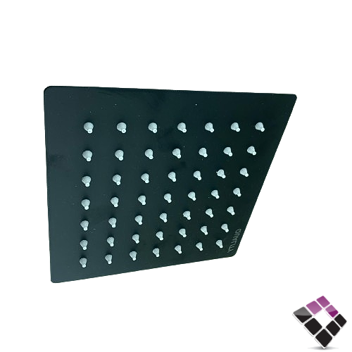 طاسة دش مطري كوالتي QUALITY صيني مربعة استل SUS304 مطلي لون أسود + فتحات ربل 15×15