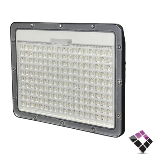 كشاف فلود لايت كوبس LED يعمل على الطاقة الشمسية AL ADWA الاضواء سعودي إضاءة أبيض مع خلية ضوئية و ريموت 300W