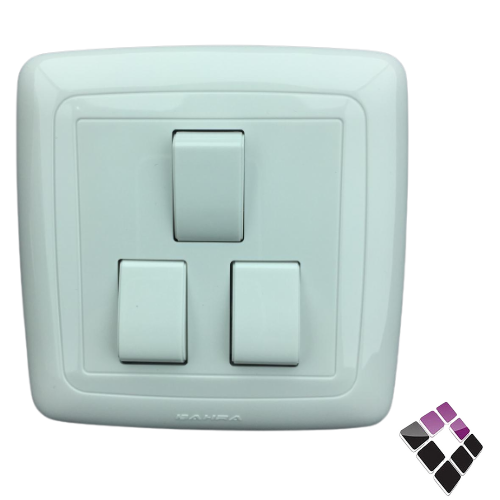 مفتاح عادي ثلاثي بحرة BAHRA سعودي أبيض جديد**.