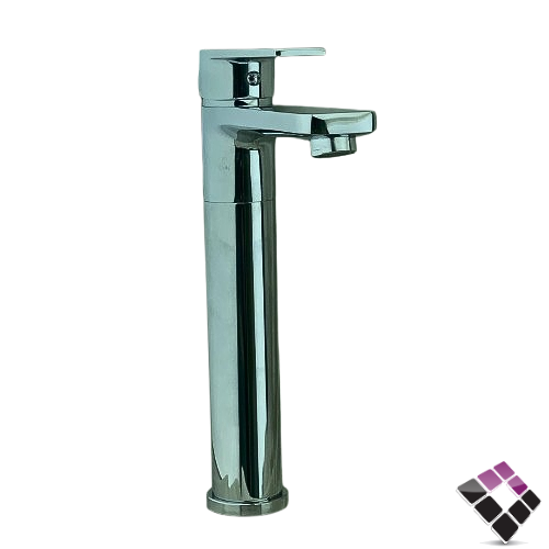 خلاط مغسلة 1 خرم شجرة اتمتك عالي 24 سم SILVER صيني لون كروم مسكة مربعة رقم EB0003