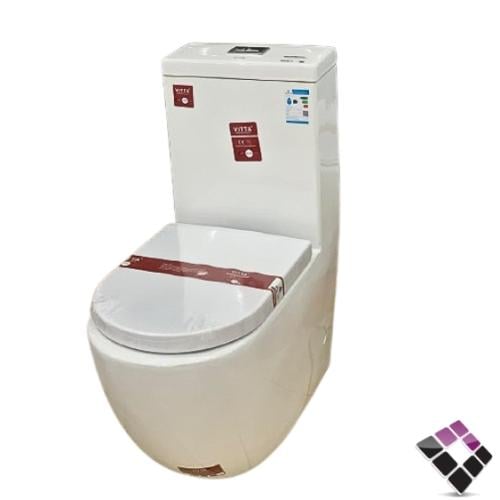 كرسي افرنجي ارضي VITTA صيني دائري لون أبيض بيضاوي غطاء UF مقاس 25CM رقم 14