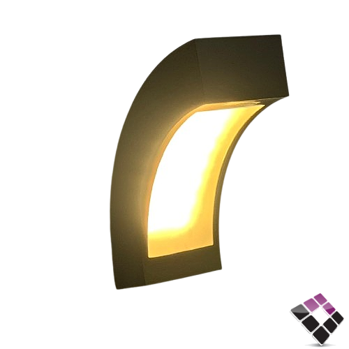 كشاف سور LED خارجي SYCO جرم المنيوم مقوس لون أسود وتر بروف إضاءة لون أصفر 15W رقم 10048