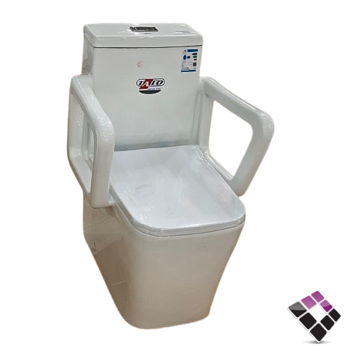 كرسي افرنجي ارضي خاص بكبار السن مزود بمسند ذراع TATO صيني لون ابيض مقاس 25CM رقم 863