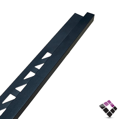 زاوية نهاية سيراميك المنيوم مربع DAR صيني لون أسود  مطفي مقاس 14mmكبير طول 2.45M رقم ALG14