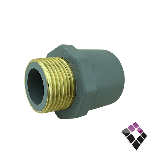 جلبة ذكر بلاستيك سن نحاس CPVC حار شانيل 1"×1"