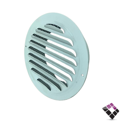 سدة مروحة شفط سقف مستعار شرائح حديد ثقيل + شبك ضد الحشرات لون أبيض مقاس 6"