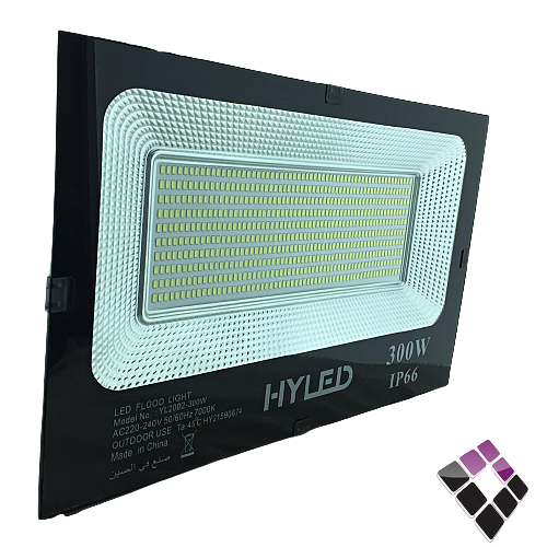 كشاف LED خارجي كوبس HYLED صيني جرم أسود إضاءة 6500K أبيض SMD نقاط 300 W