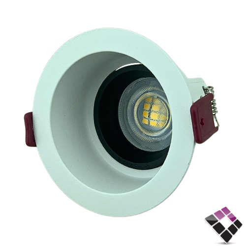 جرم سبوت مفرد مانع توهج المنيوم كامل دائري عميق 5.6سم HAINZO جرم أبيض مقاس 2" رقم GH8031L بدون لمبة