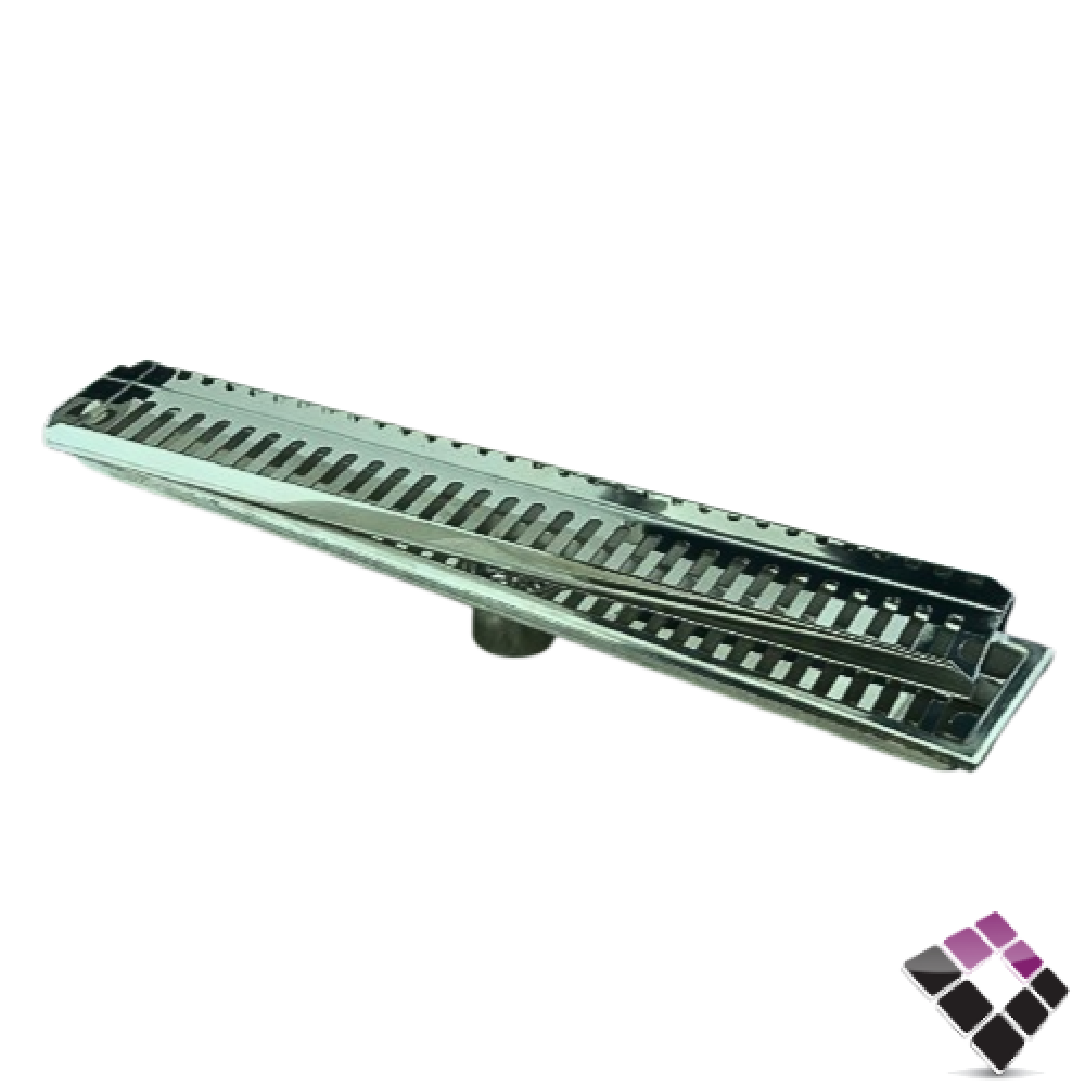 صفاية شبك عرض استيل SS304 لون كروم BATHROY  ايطالي مقاس 10×60 رقم 6702048