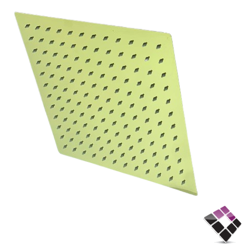 طاسة دش مطري Looranzo ايطالي مربعة استل مطلي ذهبي + فتحات ربل مقاس 12" 30×30