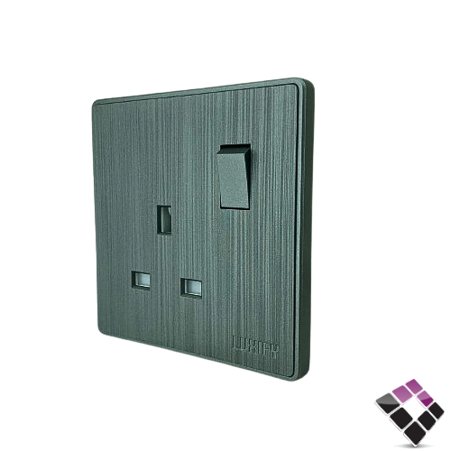 فيش مع مفتاح مفرد LUXIFY صيني لون فضي سلفر عريض م/ بيانو 13A رقم 23600015