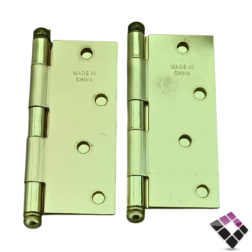 مفصلات باب خشب سكاب SKAB صيني لون ذهبي كبير 4 برغي سماكة 2MM مقاس 3.5"×4" رقم BHP/BP