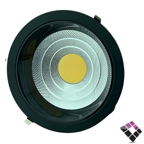 كشاف داخلي LED مانع توهج TOPLR عدسة COB إضاءة 4000K كريمي جرم جرم أسود كامل مقاس 8"×30W