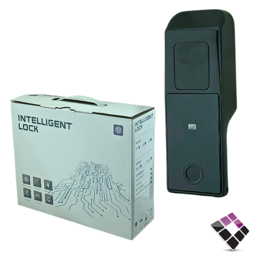 كالون باب ذكي خارجي اسود موديل باب حديد طرف واحد بصمة INTELLIGENT LOCK