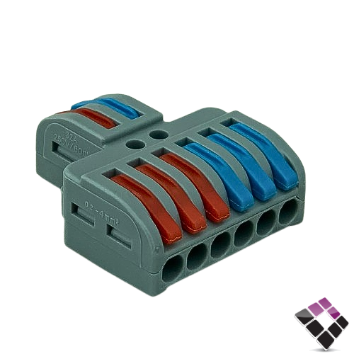 كنكتر سلك بقفل مدخلين × 6 مخارج رقم LT-623