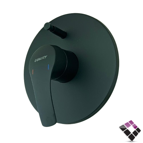 وجه غطاء خلاط مخفي دائري QUALITY صيني 2 خط مخرجين للماء لون أسود موديل قروهي يورو سمارت رقم 96602/2BK