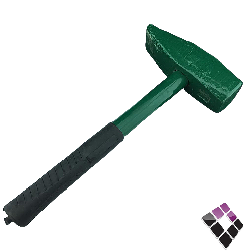 مطرقة صيني عصا حديد لون أخضر + مسكة ربل 1.5 كيلو..