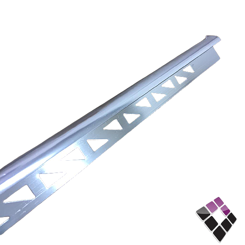 زاوية نهاية سيراميك المنيوم مبروم DAR صيني لون كروم مقاس 10 ملم صغير طول 2.45 متر رقم LT-10