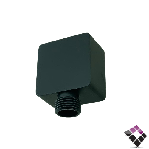 كوع مشبك شطاف + سماعة خلاط مخفي مربع لون اسود  QUALITY صيني رقم Q