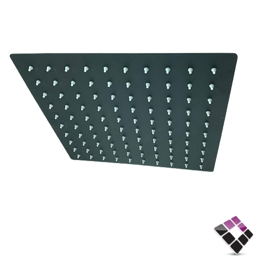 طاسة دش مطري MARTI اسباني مربعة استل SUS316 مطلي أسود + فتحات ربل 25×25