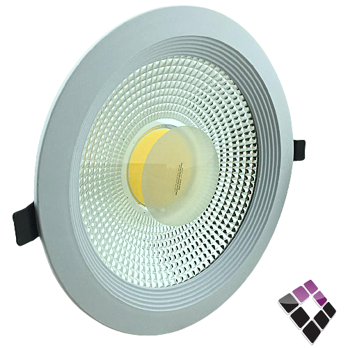 كشاف LED سبوت داخلي 8" * 20 سم S1 صيني جرم أبيض كوب عدسة COB إضاءة 4000K كريمي 30W