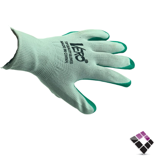 كفوف CONFLO قطن أبيض + مبطن ربل ثقيل لون أخضر 3122-388