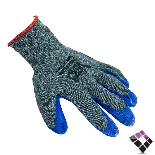 كفوف VERO قطن رمادي + مبطن ربل ثقيل لون أزرق