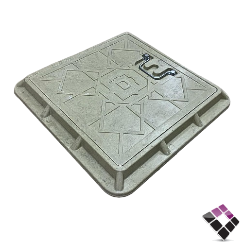 غطاء تفتيش فيبر ثقيل ADH صيني لون بيج المقاس مع الحلق 40×40