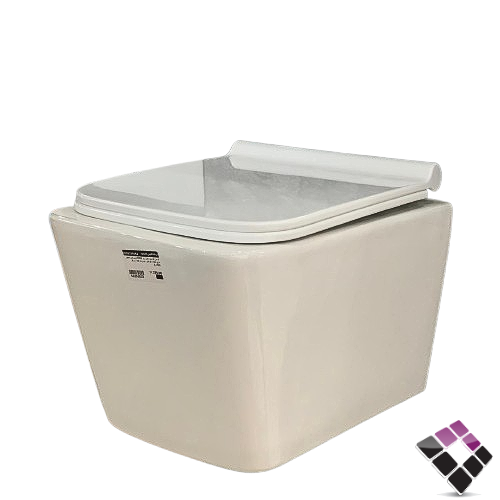 كرسى أفرنجى معلق بريم PRIM صيني لون أبيض مربع غطاء UF فيبر هيدروليك 18 سم رقم E-1002