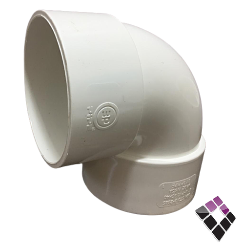 كوع زاوية UPVC بلاستيك أبيض 3P الخليجية سعودي ضغط 40 مقاس 4" = 114MM