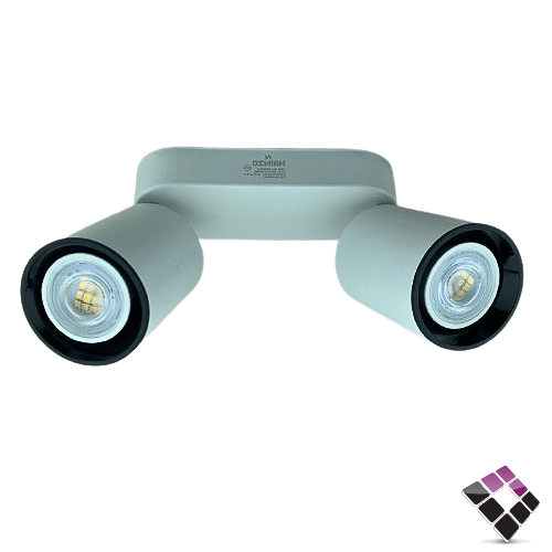 جرم سلندر المنيوم لطش خارجي مجوز متحرك قاعدة مستطيل لمبة GU10 هاينزو HAINZO جرم أبيض 7سم رقم GH5072-2 بدون لمبات