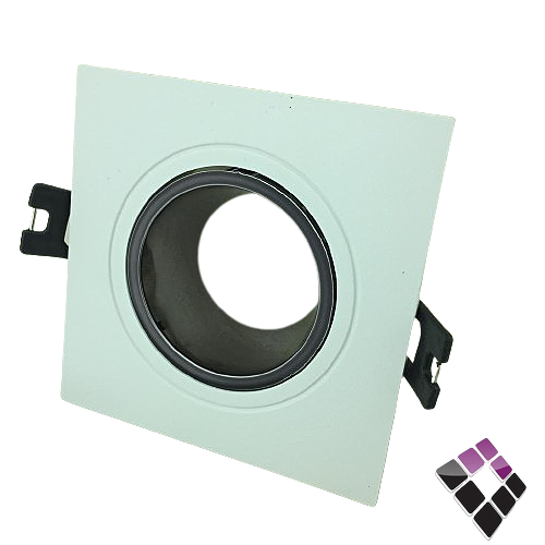 جرم سبوت لايت مفرد مربع مانع توهج HIGH STARS صيني جرم خارجي أبيض داخلي كروم مقاس 2" رقم HS-SQ-WH-BK-02  ...رقم الصنف (26502128)