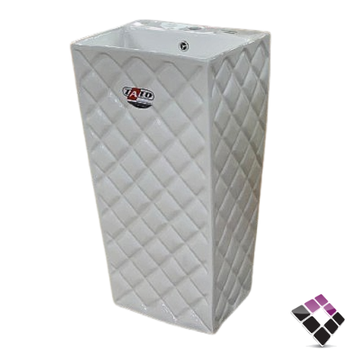 مغسلة خزف صيني موديل برميل  TATO صيني مربعة ديكور معينات لون أبيض رقم 523