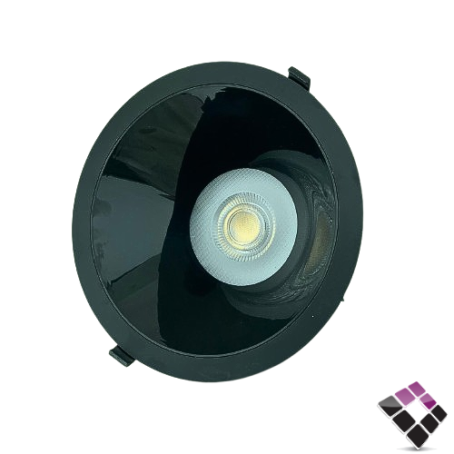 كشاف داخلي LED مع مانع توهج NEW POWER إضاءة 6500K أبيض جرم خارجي أسود داخلي أسود مقاس 8"×30W رقم