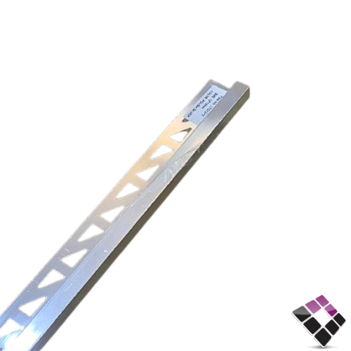 زاوية نهاية سيراميك المنيوم مربع DAR صيني لون كروم لماع مقاس 12mmكبير طول 2.5 متر رقم ALG12